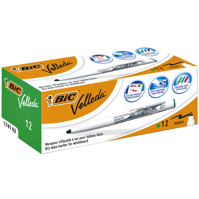 Viltstift Bic Velleda 1741 whiteboard rond medium groen