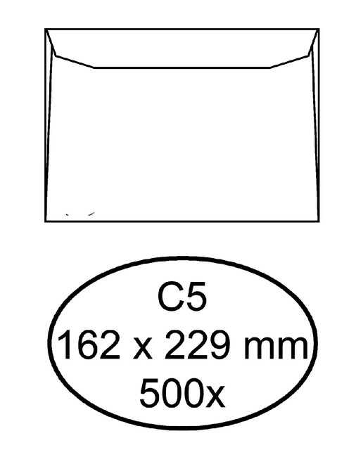 Envelop Quantore bank C5 162x229mm wit 500stuks