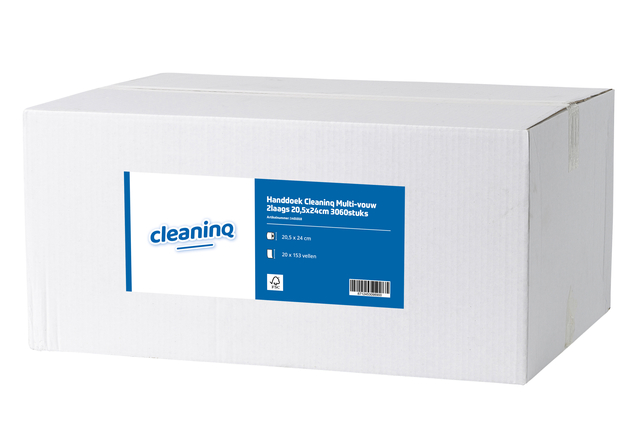 Handdoek Cleaninq Multi-vouw 2laags 20,5x24cm 3060stuks