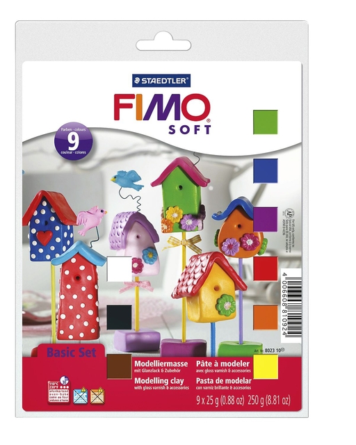 Klei Fimo  soft  basic halve blokken ass