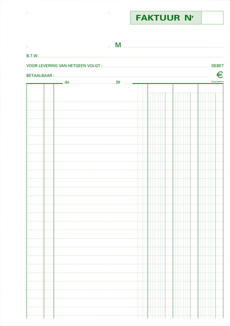 Kasboek Exacompta Manifold facturen dupli 50vel