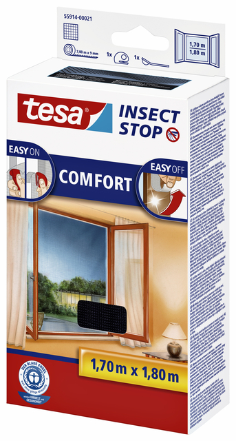 Insectenhor tesa® Insect Stop COMFORT raam 1,7x1,8m zwart