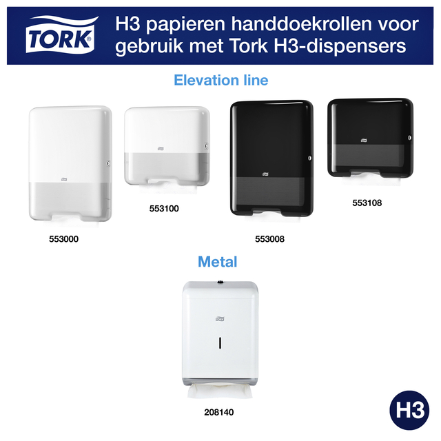 Handdoek Tork H3 Advanced Z-gevouwen 2-laags wit 290163