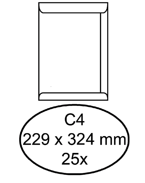 Envelop Quantore akte C4 229x324mm zelfklevend wit 25stuks