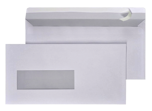 Envelop Quantore 110x220mm venster 3x10cm links 500stuks