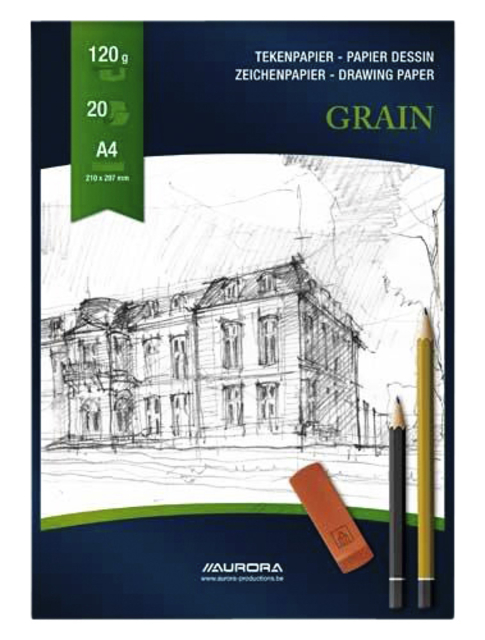 Tekenblok Aurora A4 20 vel 120 gram Grain papier