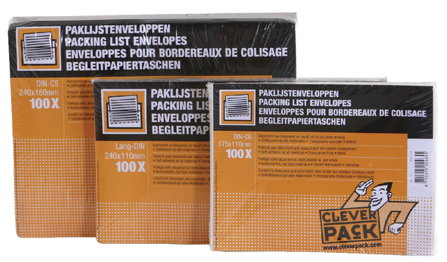 Paklijstenvelop CleverPack zelfklevend onbedrukt 230x110mm pak à 100 stuks