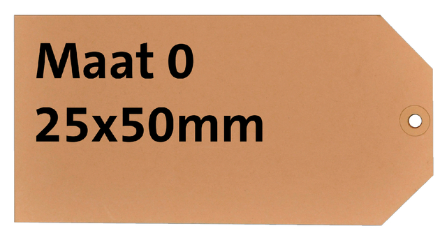 Label HF2 nr0 200gr 25x50mm chamois 1000stuks