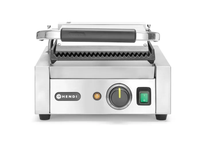 Hendi Contactgrill - enkel - geheel geribd