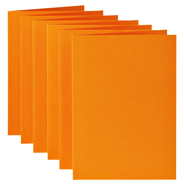 Correspondentiekaart Papicolor dubbel 105x148mm oranje pak à 6 stuks