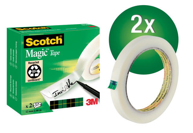 Plakband Scotch Magic 810 12mmx66m onzichtbaar mat