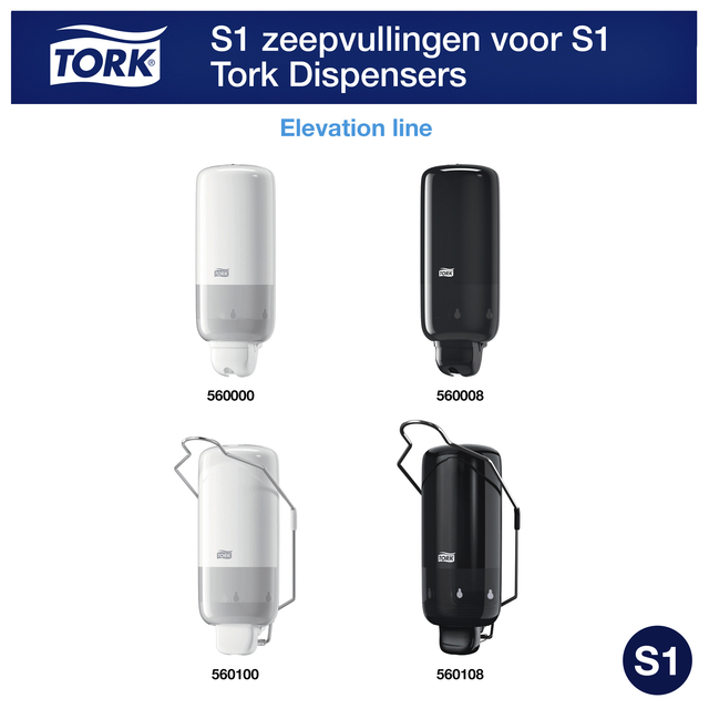 Handzeep Tork S1  vloeibaar mild geparfurmeerd parelwit 1000ml 420501