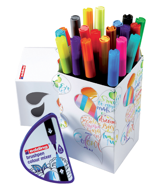 Brushpen edding 1340 Colour Happy assorti blister à 20+1 gratis