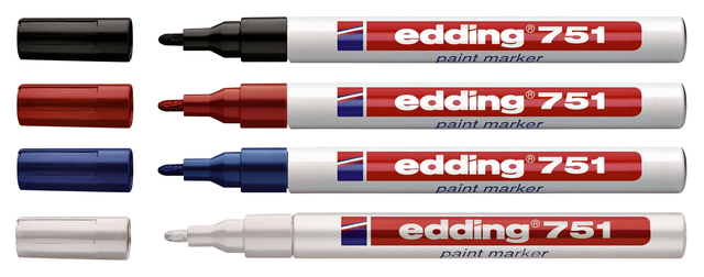 Viltstift edding 751 lakmarker rond 1-2mm pastel rood