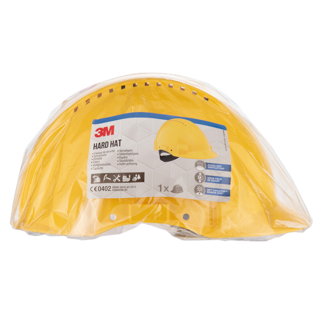 Veiligheidshelm 3M 53-62cm met pinverstelling geel