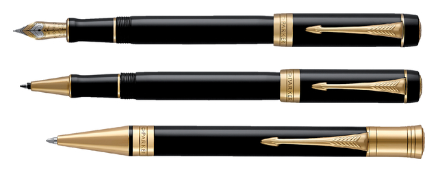 Vulpen Parker Duofold Classic black 18k GT fijn