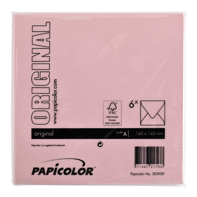 Envelop Papicolor 140x140mm babyroze
