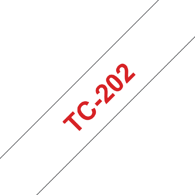 Labeltape Brother P-touch TC-202 12mm rood op wit