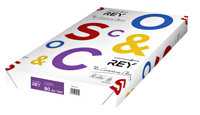 Kopieerpapier Rey Copy A3 80gr wit 500vel