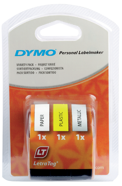 Labeltape Dymo letratag 91240 91240 assorti pack à 3 stuks