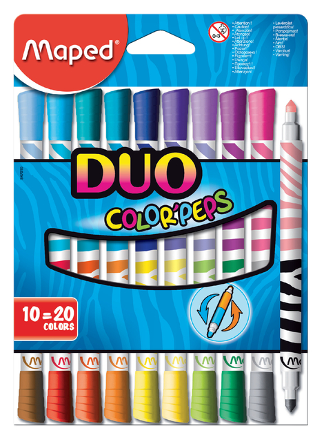 Viltstift Maped Color'Peps Duo Colors set á 10 stuks assorti