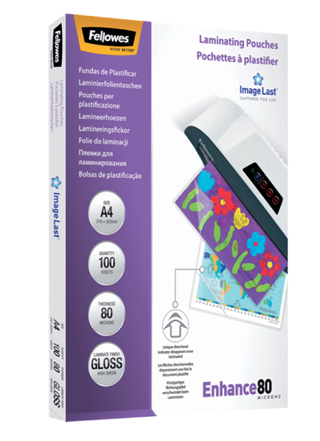 Lamineerhoes Fellowes A4 2x80micron glans 100stuks