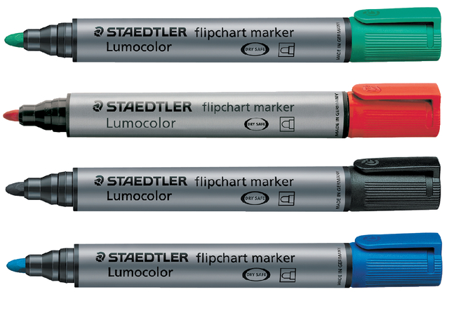 Viltstift Staedtler 356 voor flipover rond 2mm 4 stuks assor