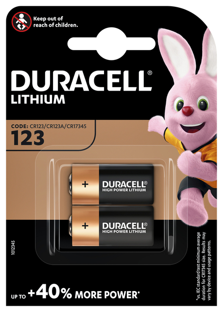 Batterij Duracell 2xCR123 high power lithium