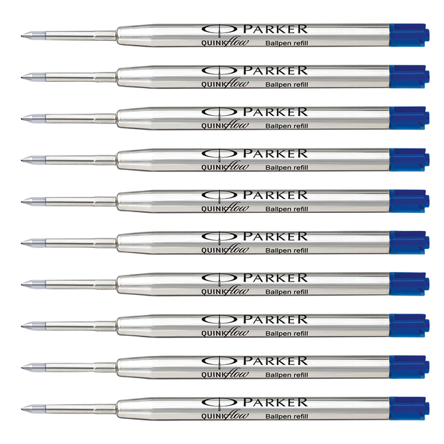 Balpenvulling Parker Quinkflow medium zwart blister à 10 stuks