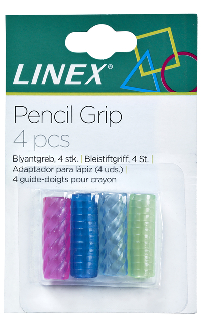 Pen en potlood grip Linex 4 st ass