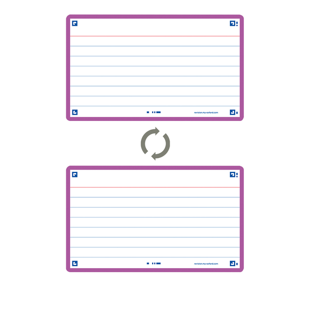 Flashcard Oxford 2.0 75x125mm A7 80vel 250gr lijn lila