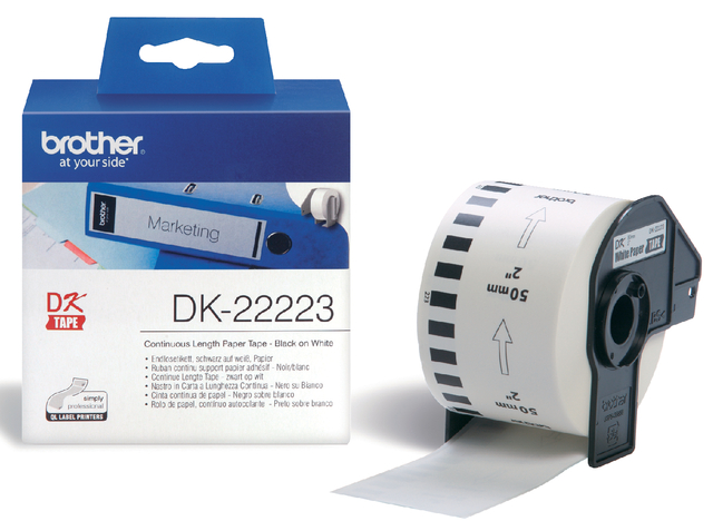 Etiket Brother DK-22223 50mm thermisch 30-meter wit papier