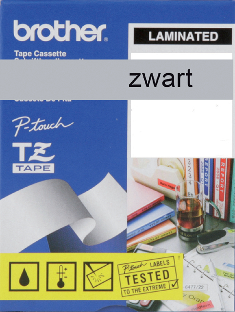 Labeltape Brother P-touch TZE-M951 24mm zwart op zilver