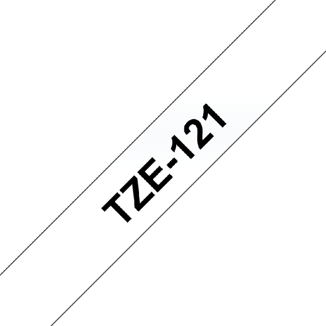 Labeltape Brother P-touch TZE-121 9mm zwart op transparant