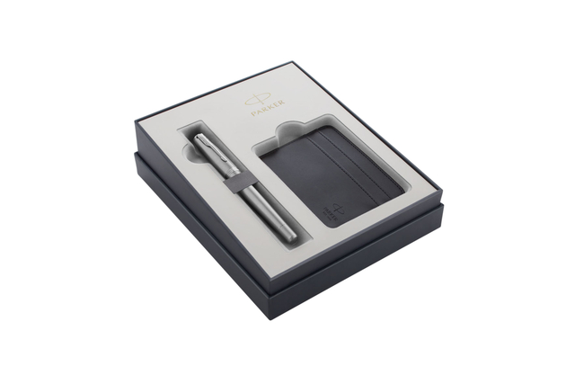 Cadeauset Parker vulpen Urban Metro Metallic CT M met kaarthouder