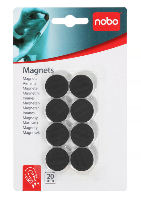 Magneet Nobo 20mm 120gr zwart