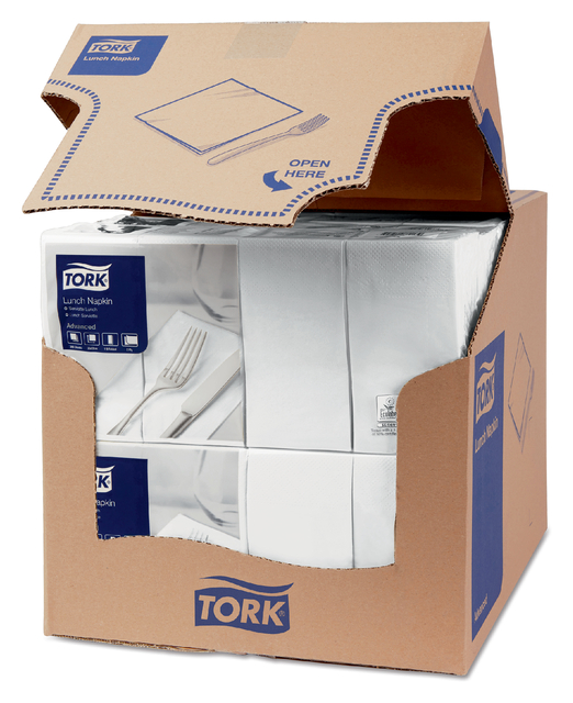 Servetten Tork Enviroment Print 1/8 gevouwen 2-laags 200st wit 477402