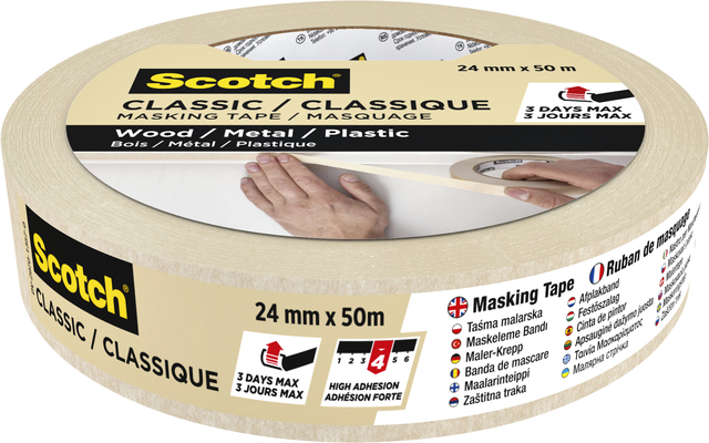 Afplaktape Scotch Classic 24mmx50m beige