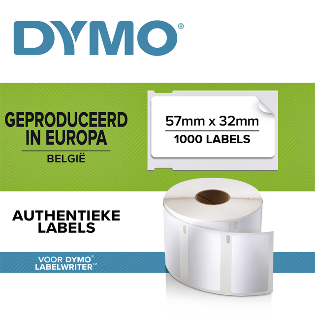 Etiket Dymo LabelWriter multifunctioneel 32x57mm 1 rol á 1000 stuks wit
