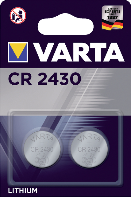 Batterij Varta knoopcel CR2430 lithium blister à 2stuk