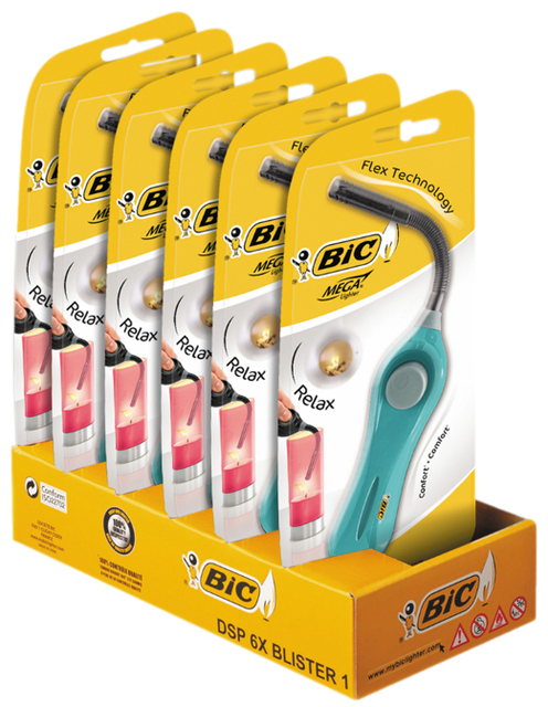 Aansteker Bic megalighter U140 flex assorti blister à 1 stuk