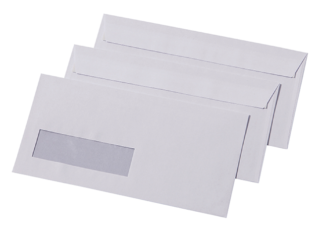 Envelop Quantore 110x220mm venster 3x10cm links 500stuks