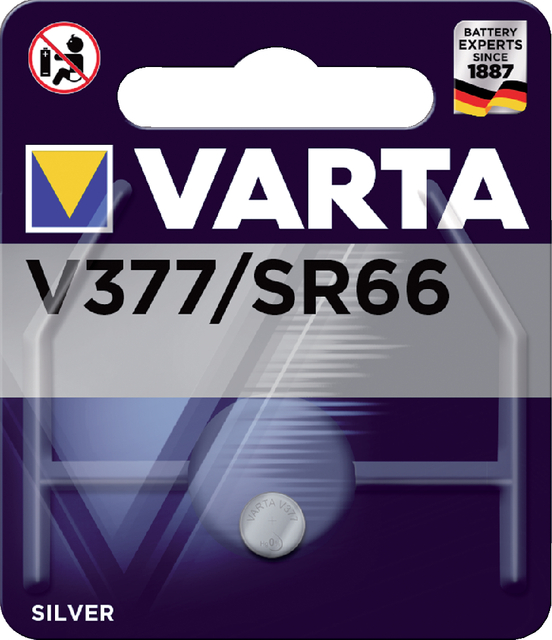 Batterij Varta knoopcel V377 horloge blister à 1stuk