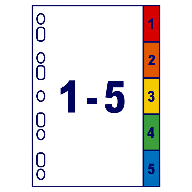 Tabbladen Avery Indexmaker 9-gaats 5-delig wit