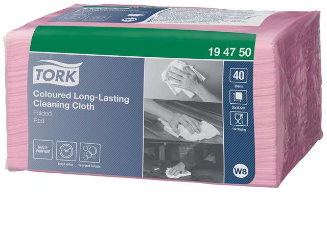 Reiningingsdoek Tork Long Lasting W8 multifunctioneel   diverse kleuren 194750