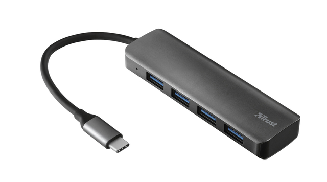 Hub Trust Halyx USB-C 4-poorten USB-A 3.2 zwart