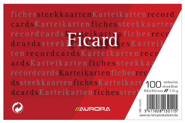 Systeemkaart Aurora 150x100mm blanco 190gr wit