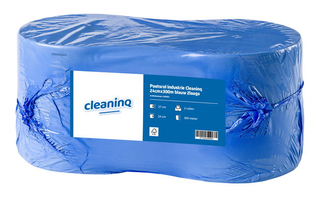 Poetsrol Industrie Cleaninq 24cmx300m blauw 2l