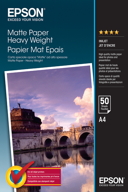 Inkjetpapier Epson S041256 A4 mat 167gr 50vel