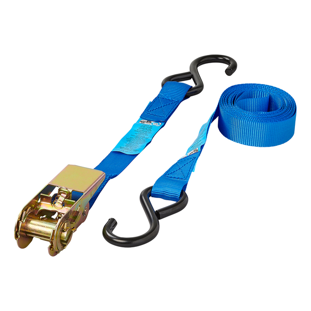 Spanband ProPlus blauw met ratel en 2 haken 3,5m